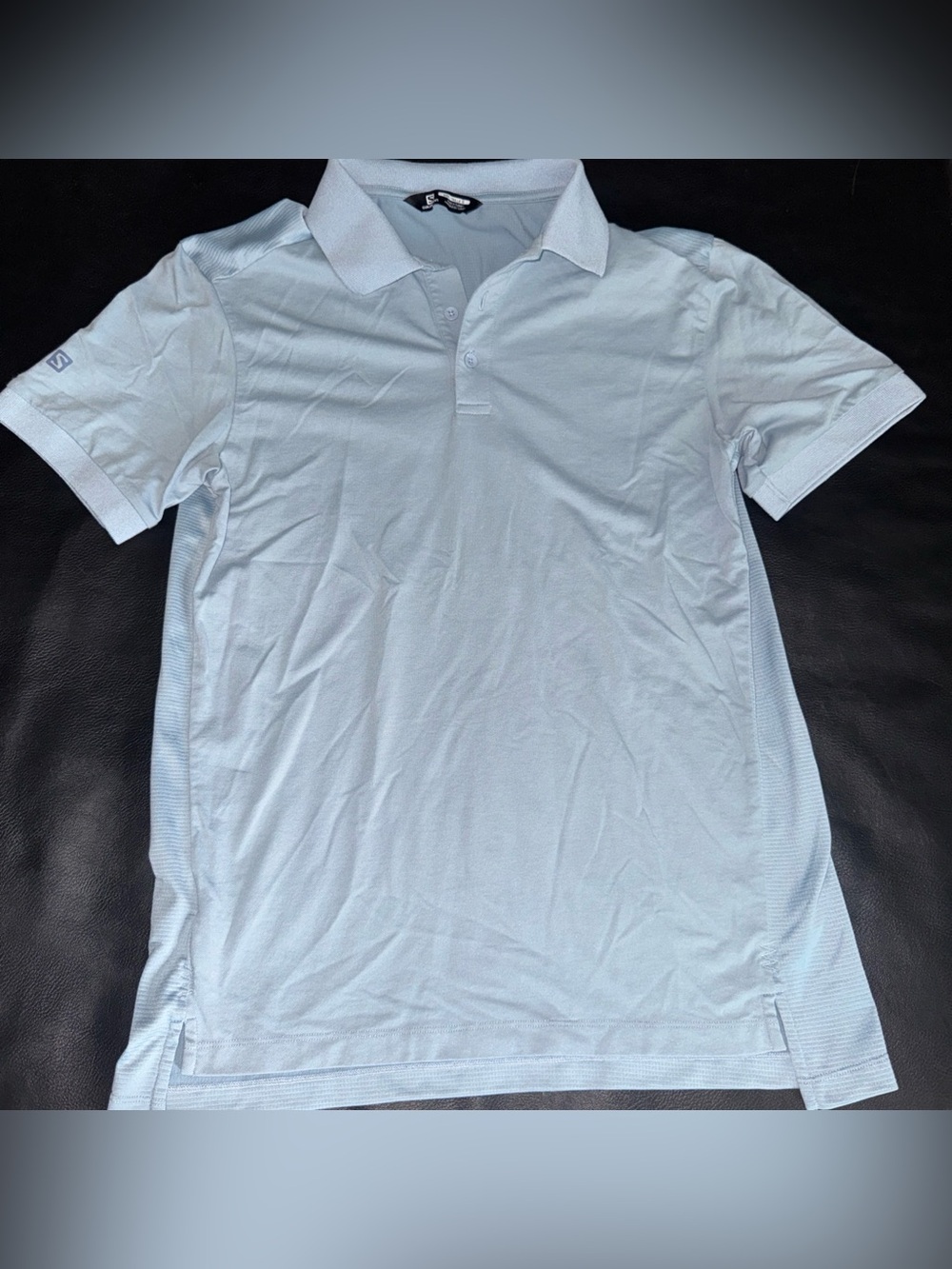 Salomon Men’s Gray Polo Shirt Moisture Wick Outdoor Hiking Golf Active Size S